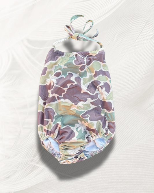 Camo Tiare Halter Onesie
