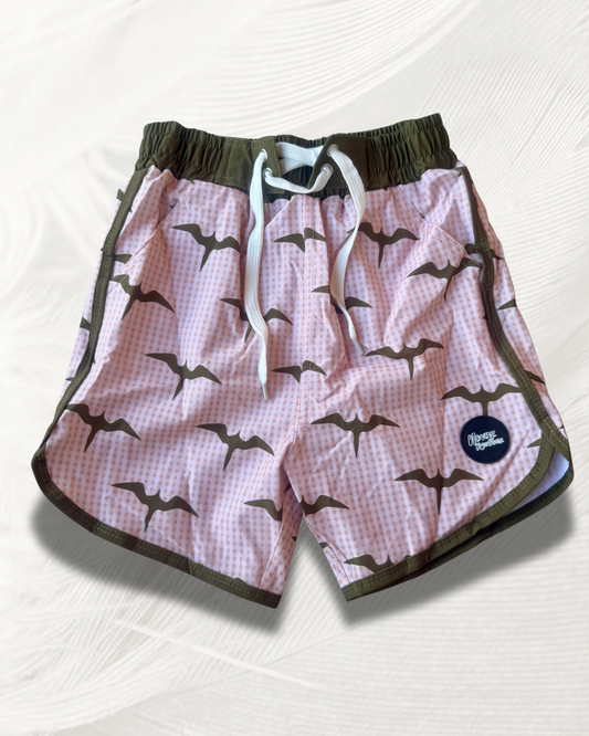 Beige Palaka Iwa Swim Shorts
